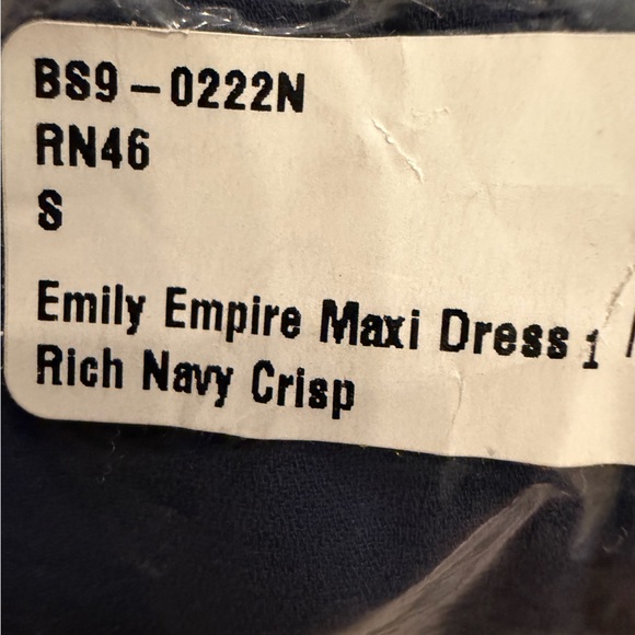 SHOW ME YOUR MUMU Emily Empire Maxi Dress Rich Navy Crisp SIZE SMALL NEW - Picture 4 of 5